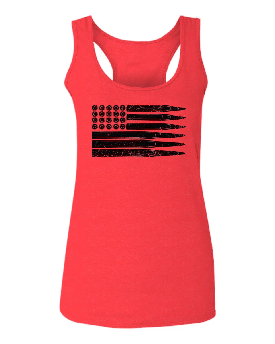 Bullet Flag 2nd Amendment American USA United State America  women's Tank Top sleeveless Racerback