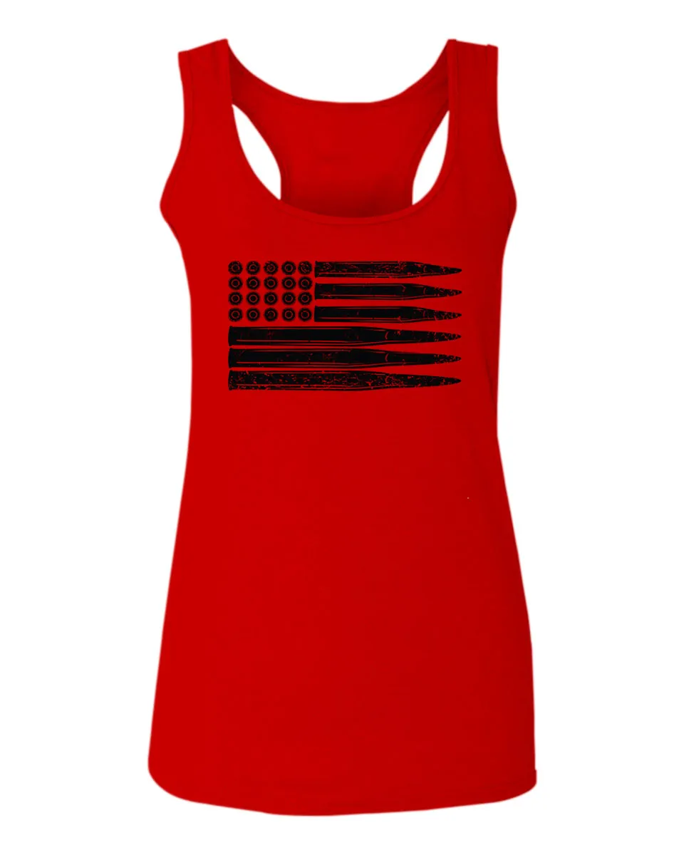 Bullet Flag 2nd Amendment American USA United State America  women's Tank Top sleeveless Racerback