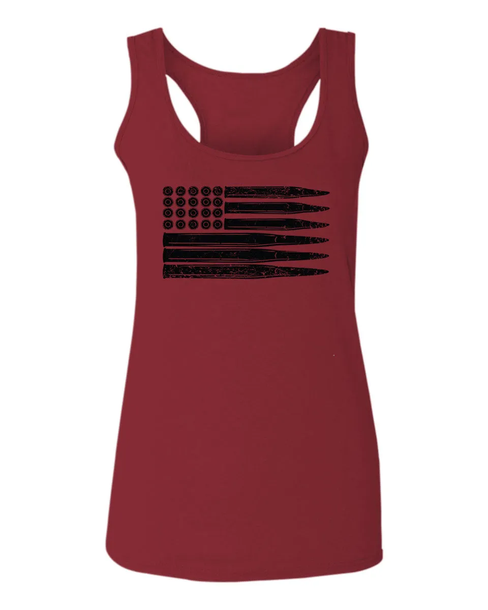 Bullet Flag 2nd Amendment American USA United State America  women's Tank Top sleeveless Racerback