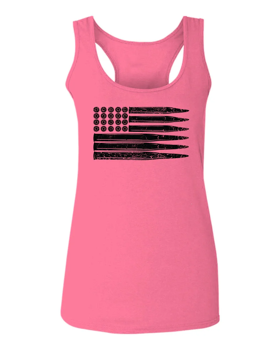 Bullet Flag 2nd Amendment American USA United State America  women's Tank Top sleeveless Racerback