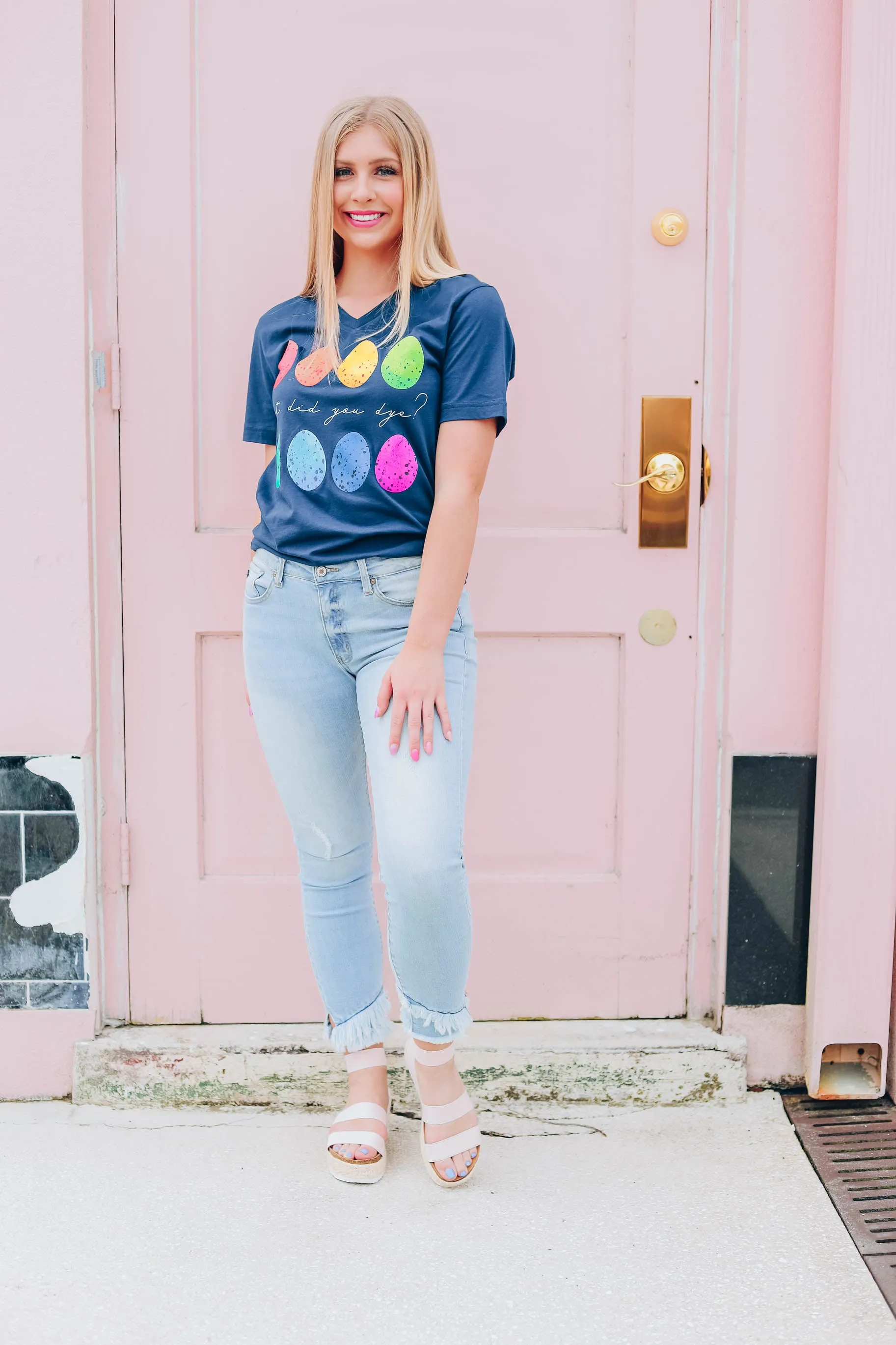 But Did You Dye Graphic Tee - Navy