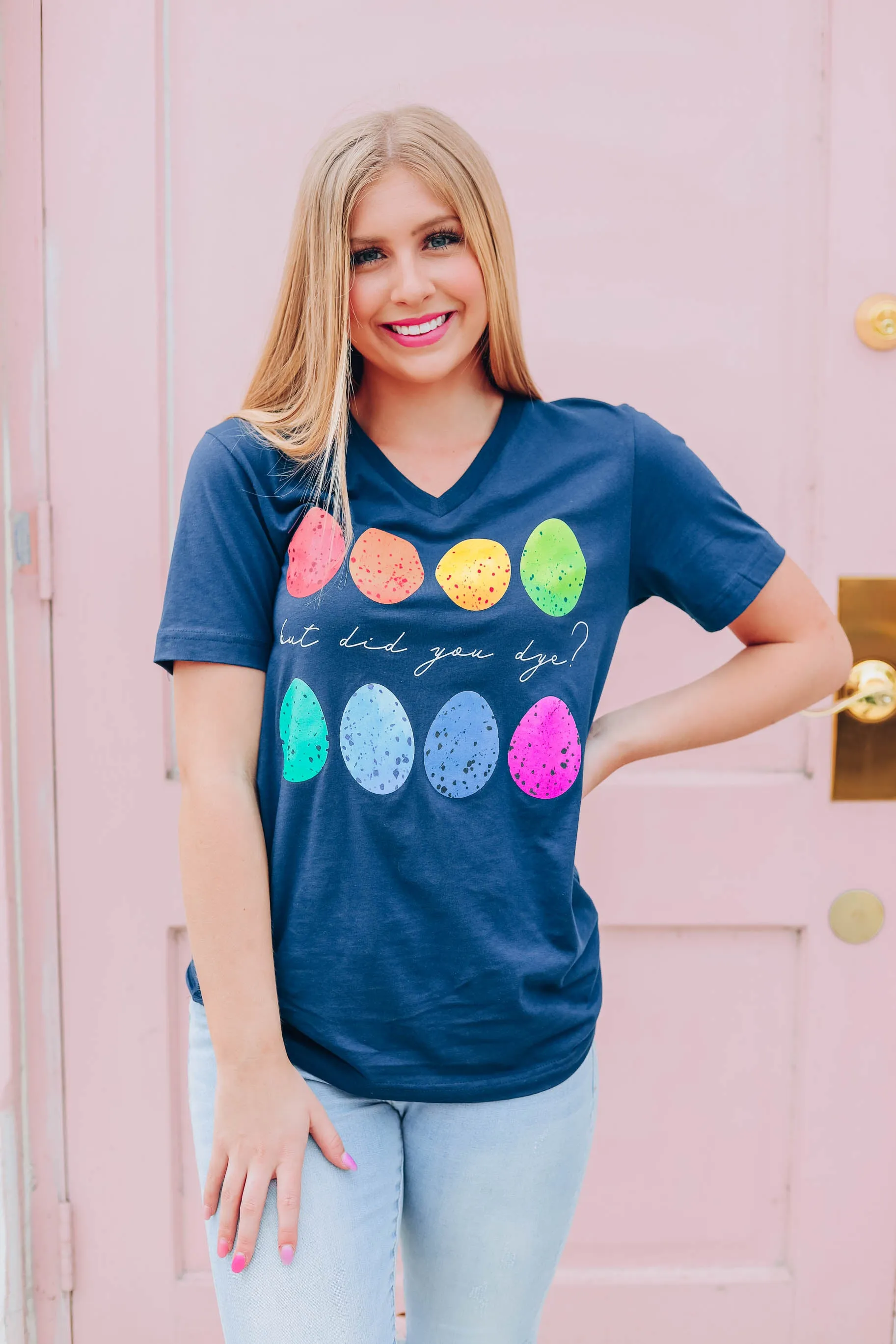 But Did You Dye Graphic Tee - Navy