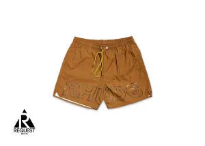 Camel Logo Swim Trunks "Brown"