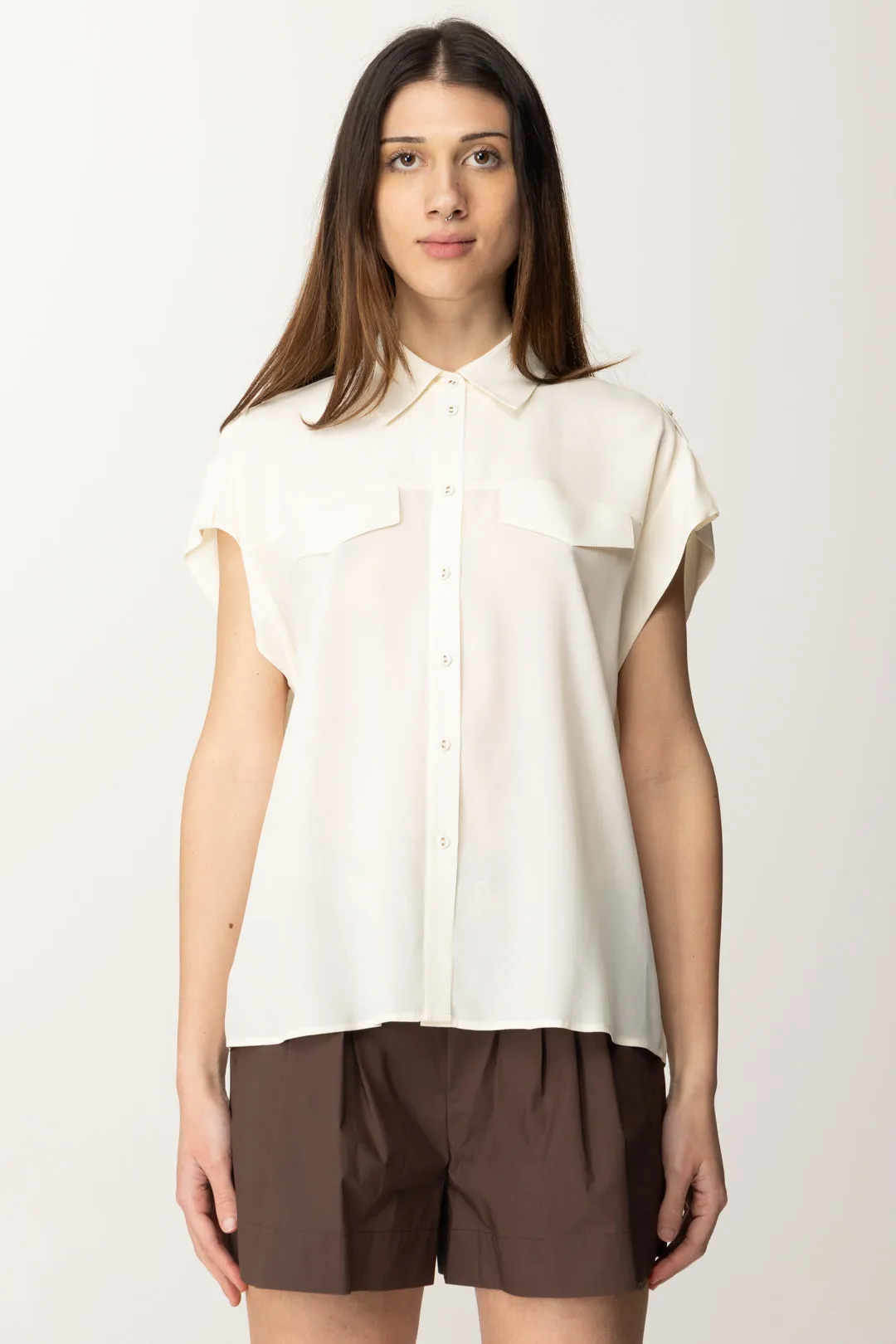 Camicia Over In Misto Seta