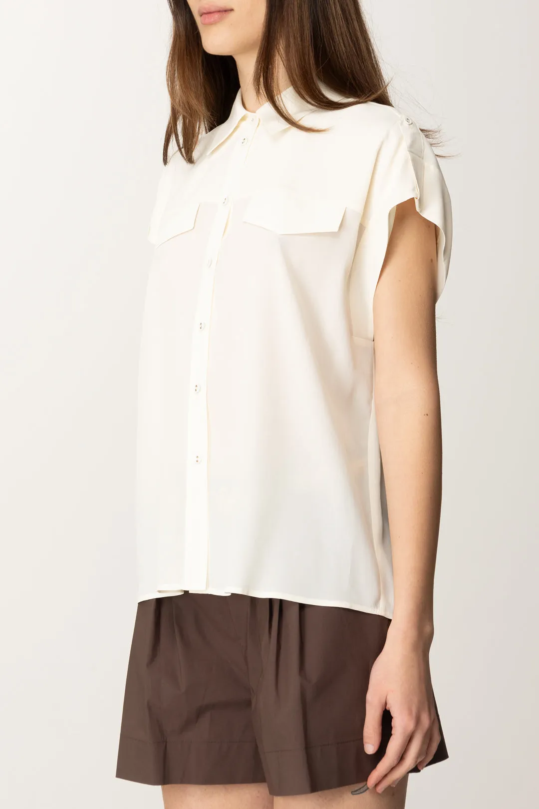 Camicia Over In Misto Seta