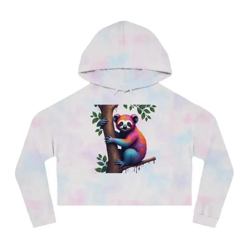Chic Sloth Cropped Hoodie for Comfy Style