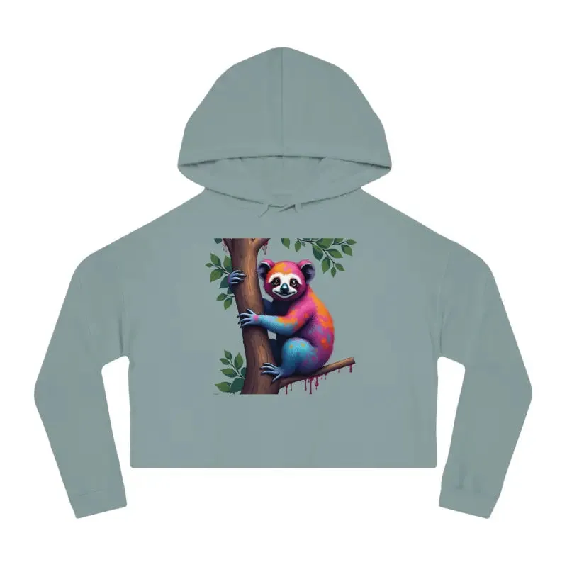Chic Sloth Cropped Hoodie for Comfy Style