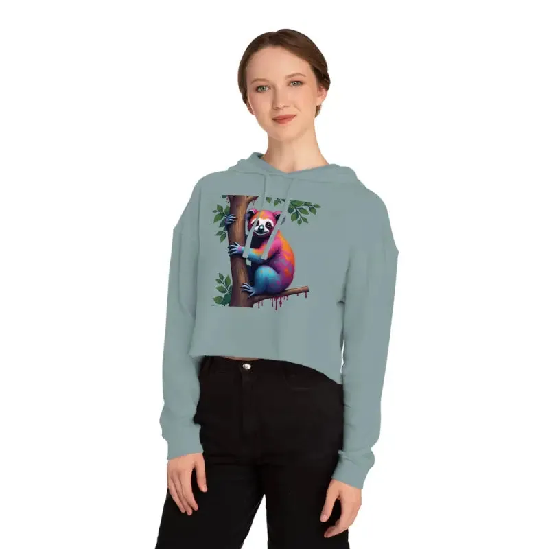 Chic Sloth Cropped Hoodie for Comfy Style