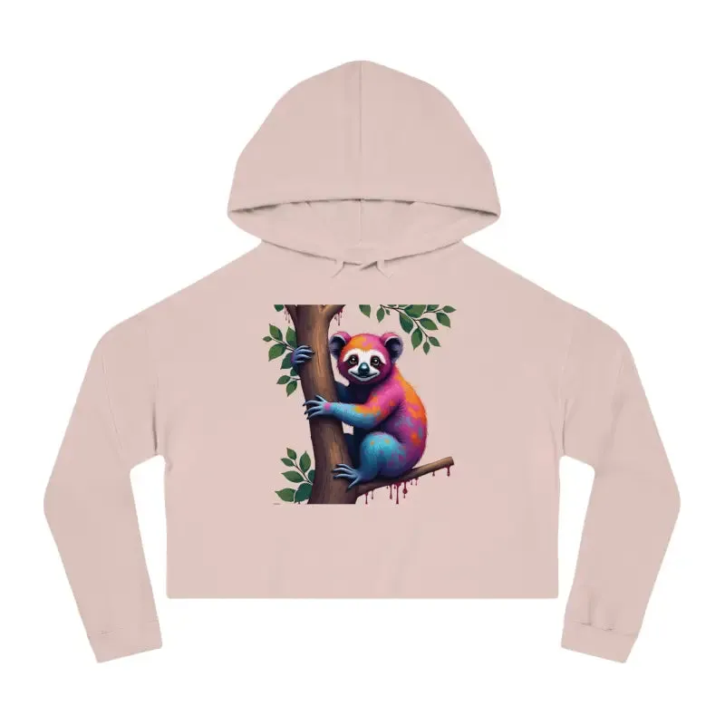 Chic Sloth Cropped Hoodie for Comfy Style