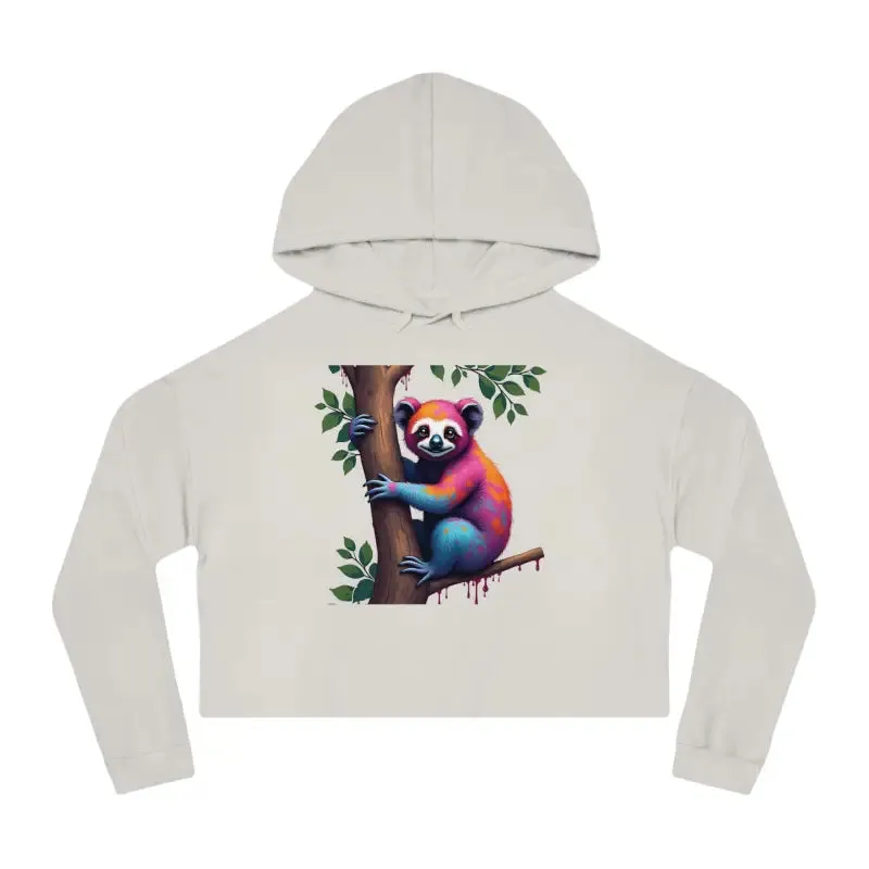 Chic Sloth Cropped Hoodie for Comfy Style
