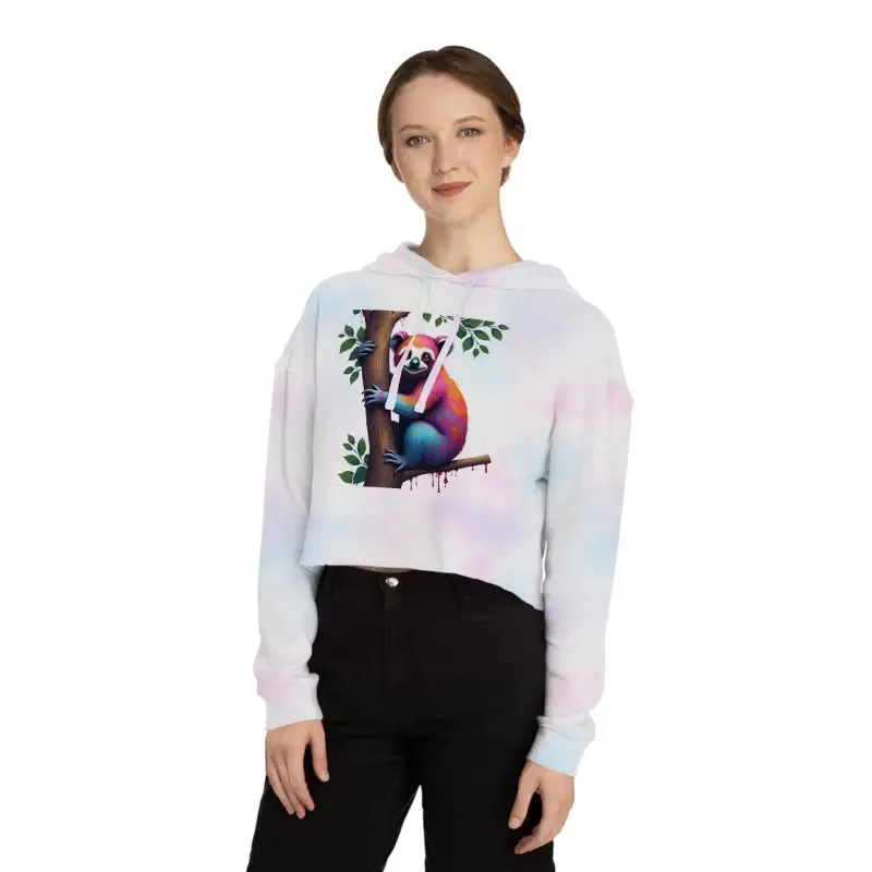 Chic Sloth Cropped Hoodie for Comfy Style
