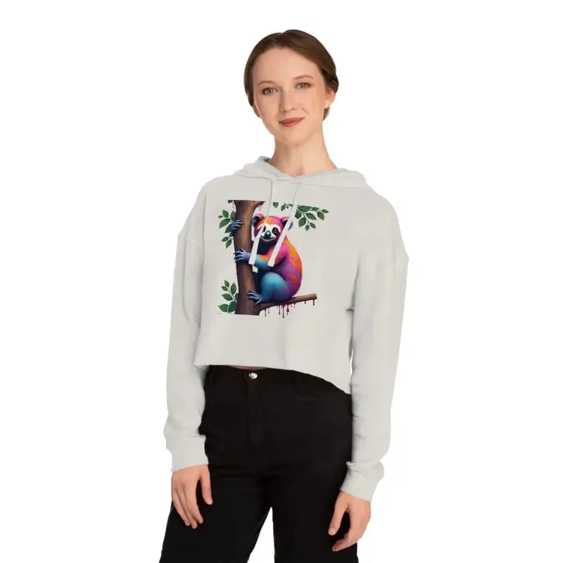 Chic Sloth Cropped Hoodie for Comfy Style
