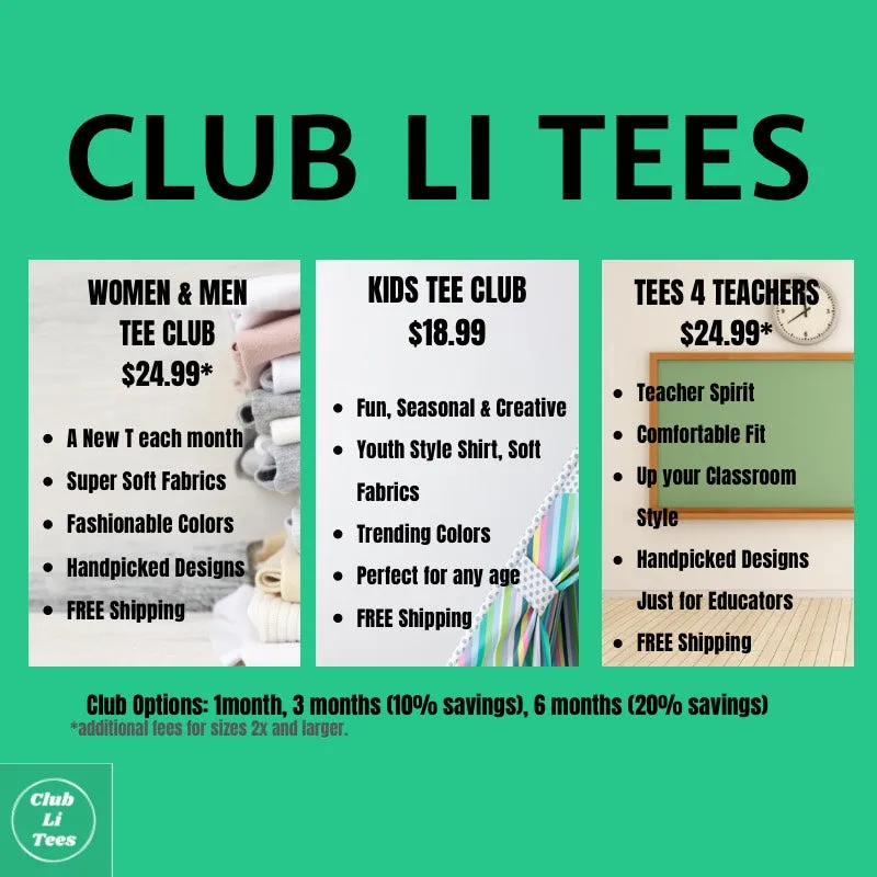 CLUB LI TEES KIDS' Club  6 MONTH PLAN