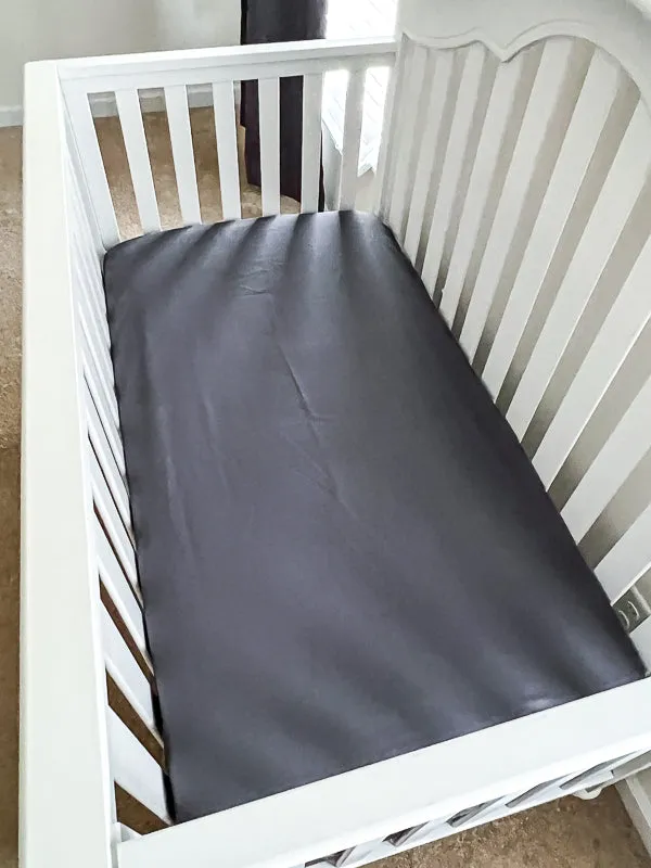 Coal Gray Crib Fitted Sheet