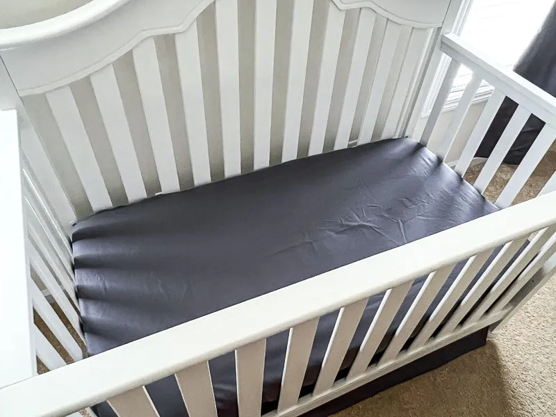 Coal Gray Crib Fitted Sheet