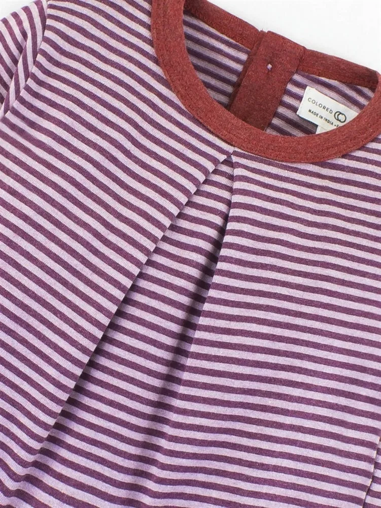 Colored Organics Sophie Swing Top (Heather Mulberry/Purple Haze Print)