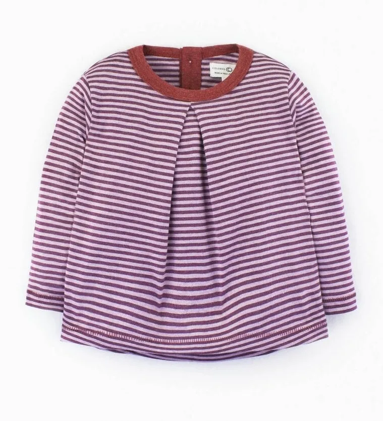 Colored Organics Sophie Swing Top (Heather Mulberry/Purple Haze Print)