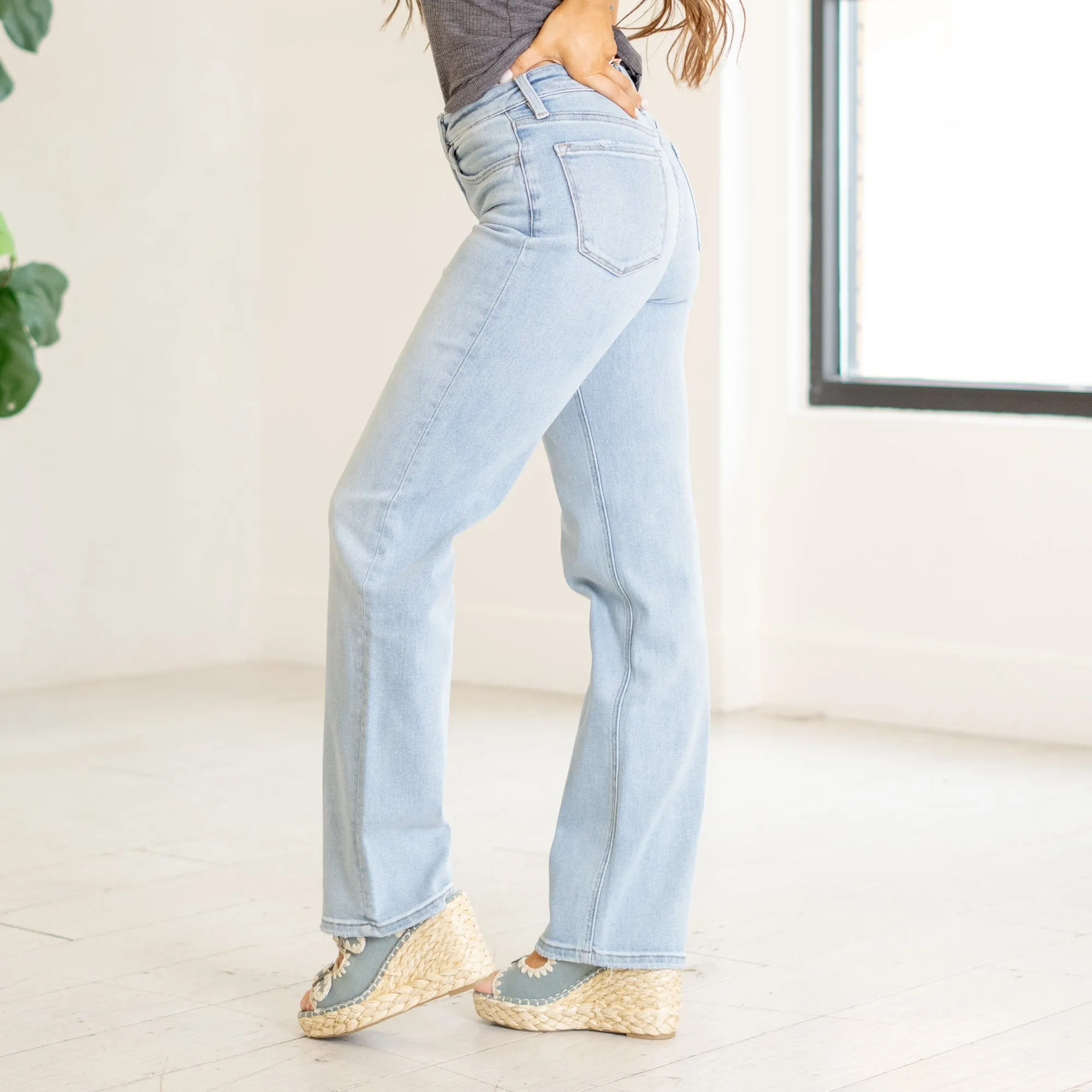 Convenient High Rise Slim Wide Leg Regular & Plus Sizes