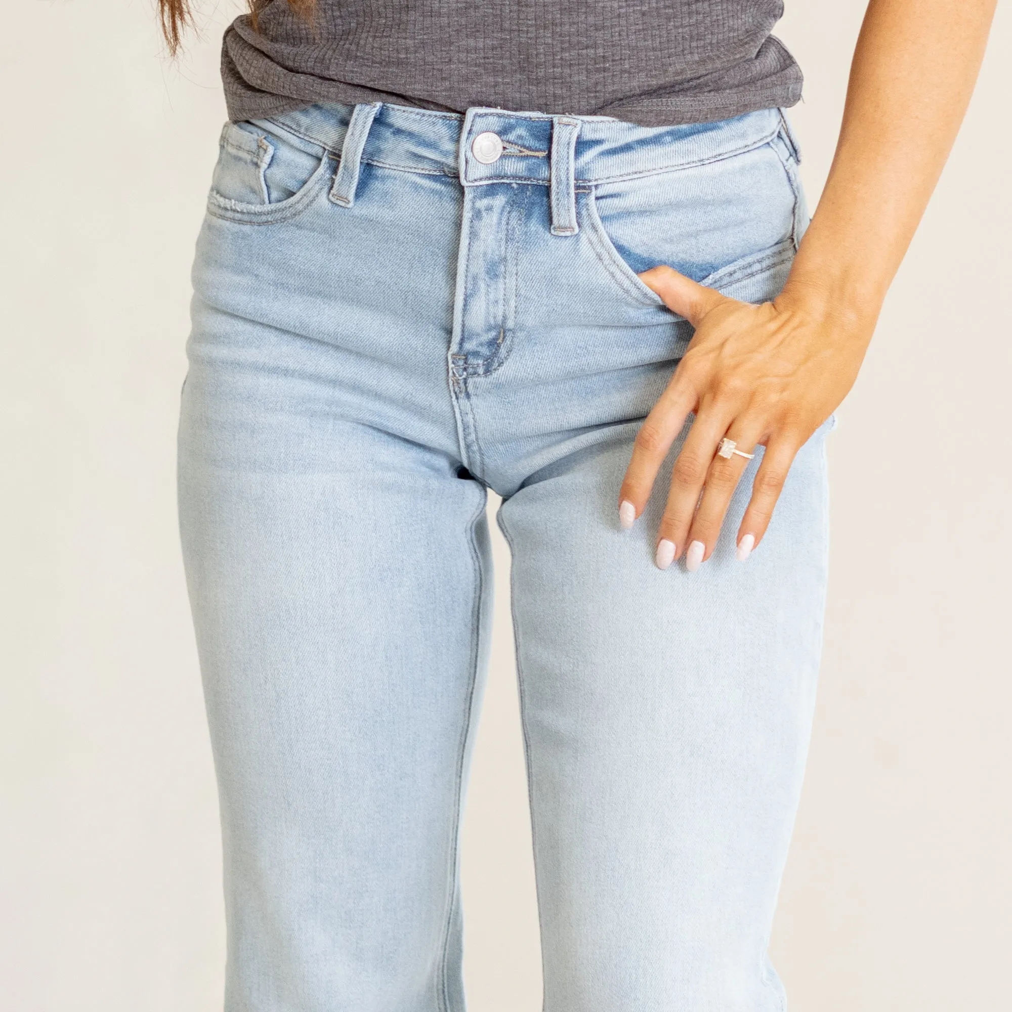 Convenient High Rise Slim Wide Leg Regular & Plus Sizes