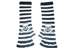 Copy of Black and White Skull Arm Length Fingerless Gloves
