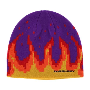 Corduroy Digi Flames Beanie Purple 2025