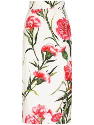Cotton midi skirt