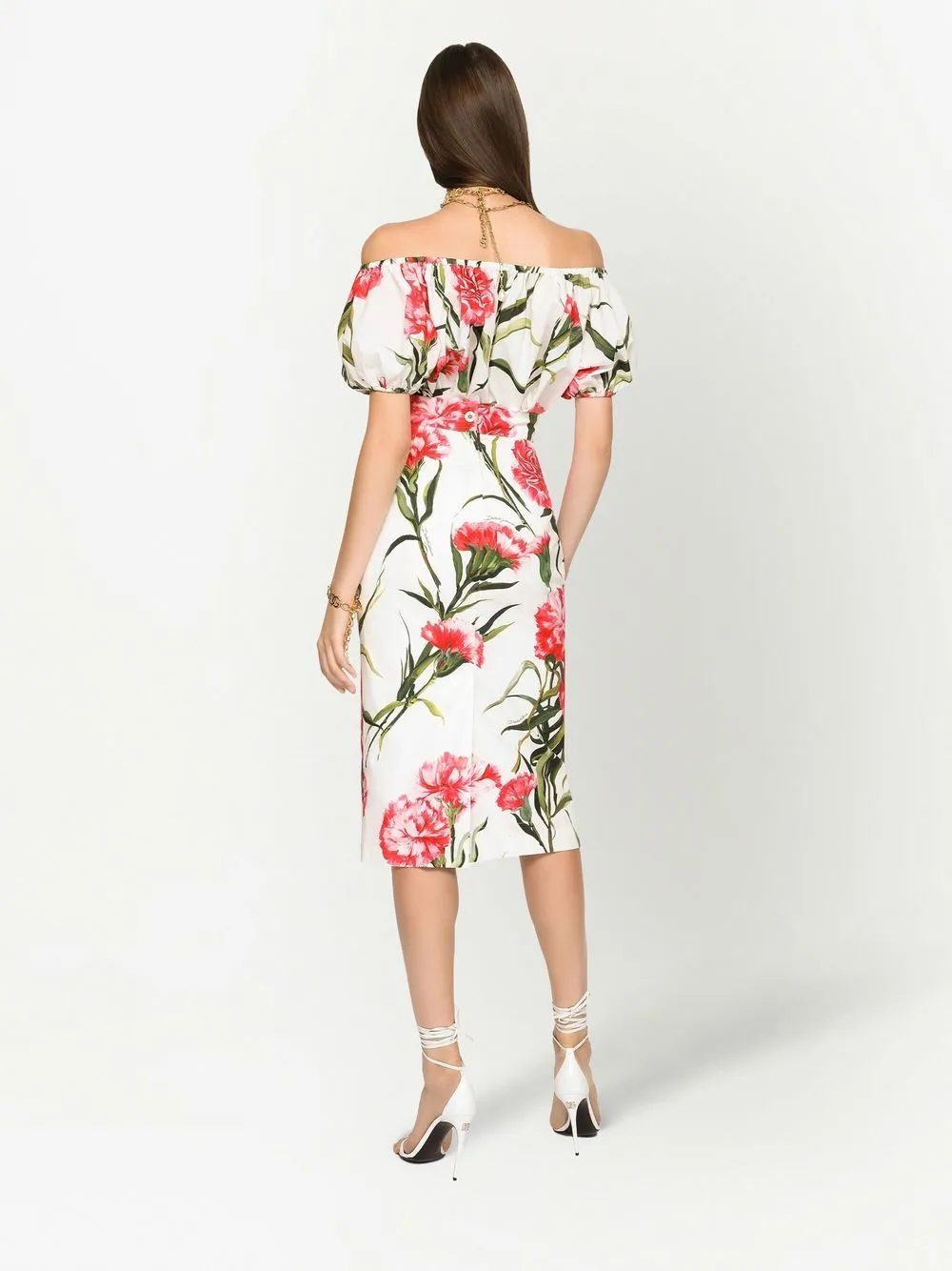 Cotton midi skirt