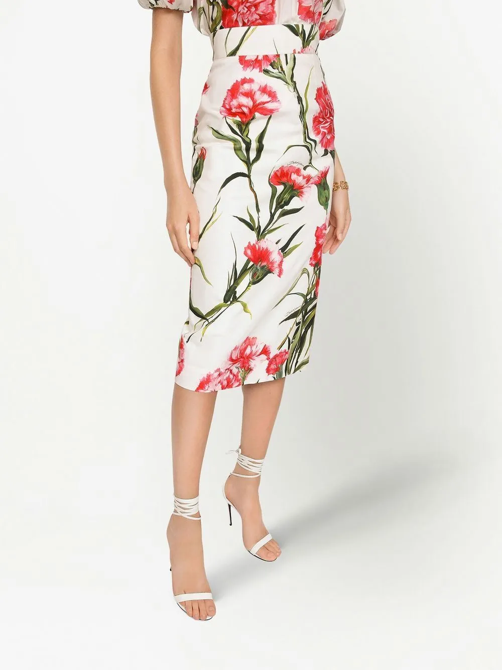Cotton midi skirt