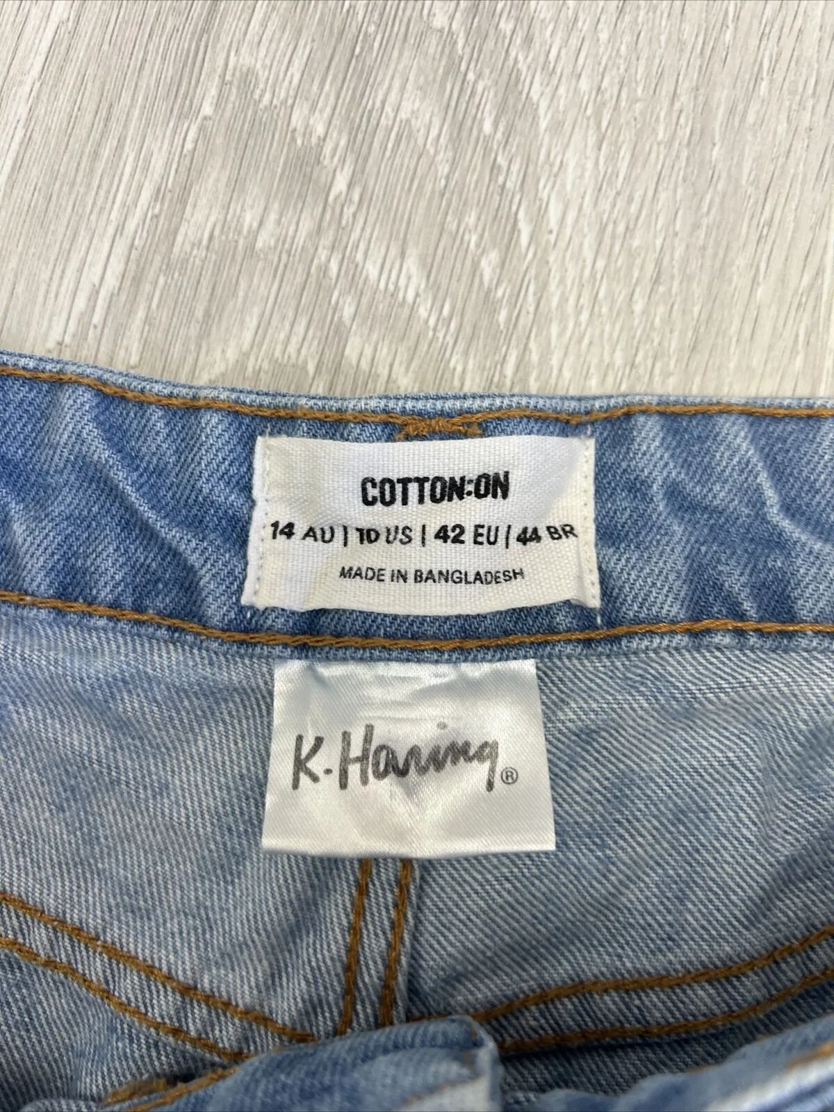Cotton On x Keith Haring Womens Loose Straight Denim Jeans Size 14