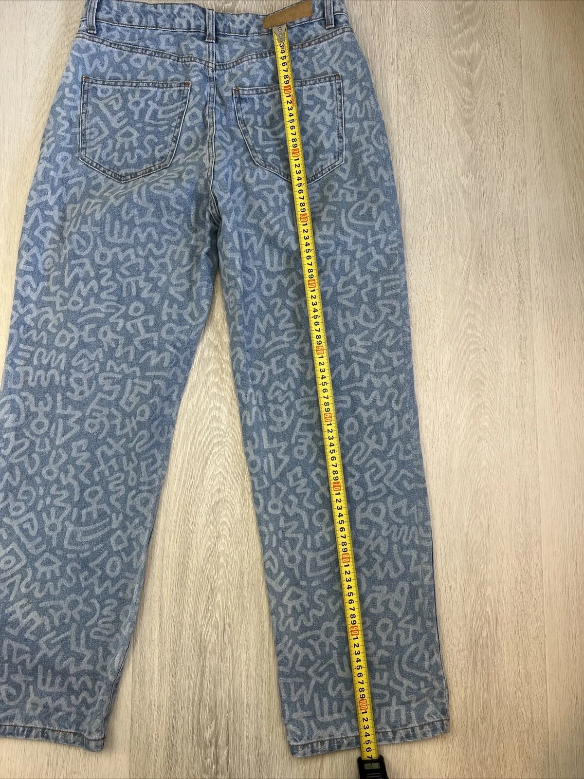 Cotton On x Keith Haring Womens Loose Straight Denim Jeans Size 14