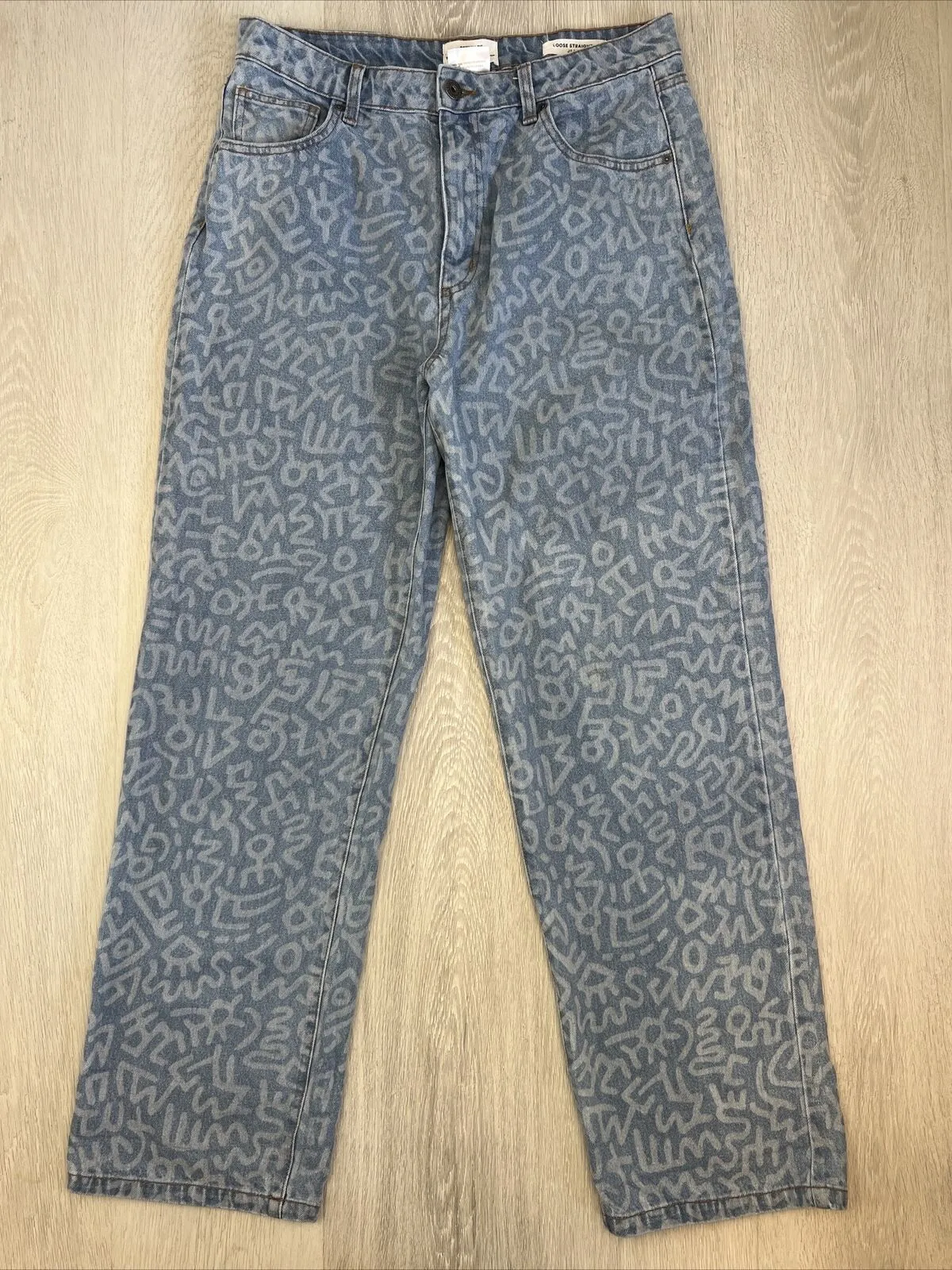 Cotton On x Keith Haring Womens Loose Straight Denim Jeans Size 14