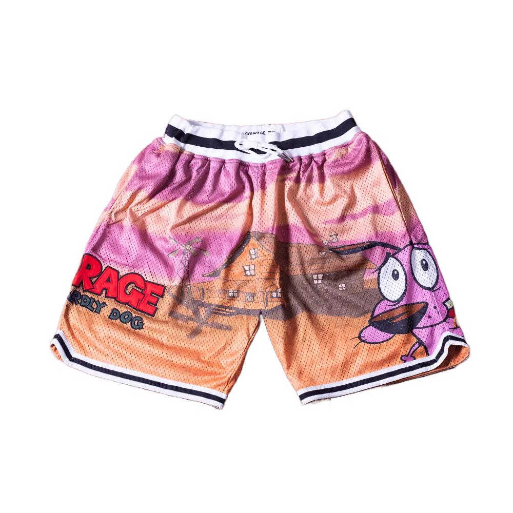 COURAGE THE COWARDLY DOG BASKETBALL SHORTS TAN