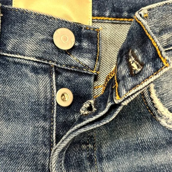 CQY DENIM High Rise Straight Leg Jeans - EUC‎ - 25 - distressed - light wash