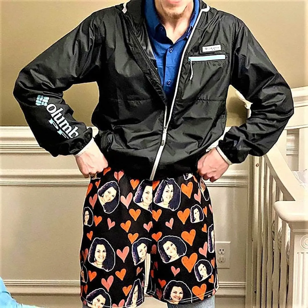 Custom Pajama Shorts | Personalized Special Love Hearts / Lips Lounge Shorts