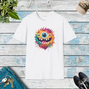 Cute Colorful Monster Softstyle t Shirt for Comfy Fun