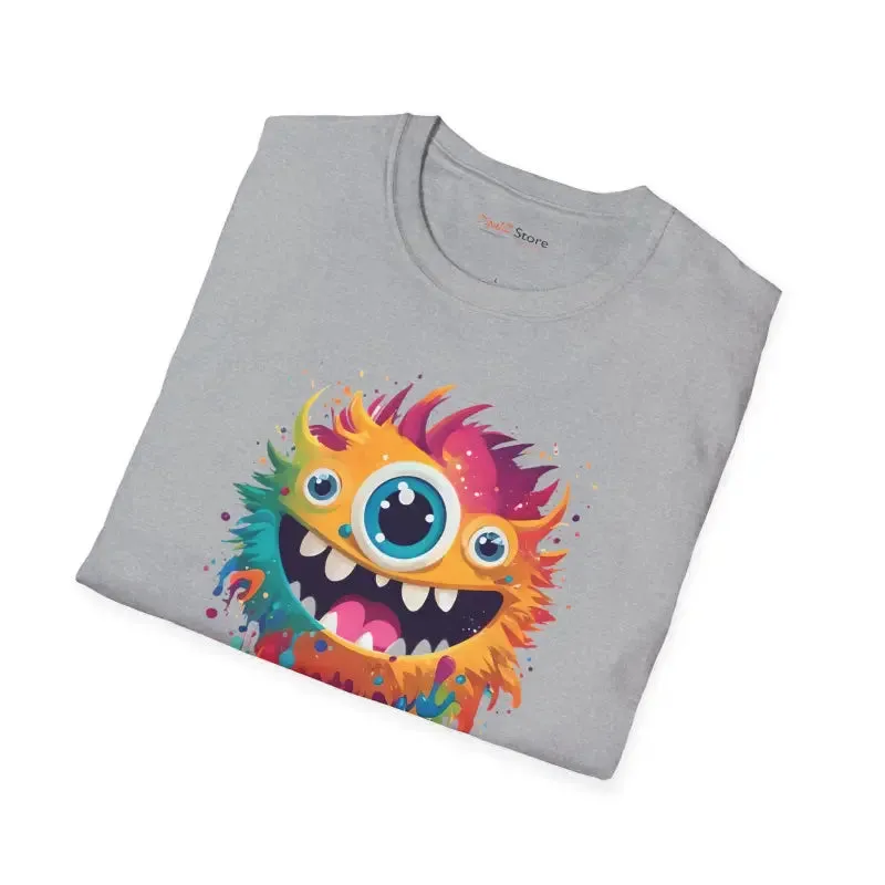 Cute Colorful Monster Softstyle t Shirt for Comfy Fun
