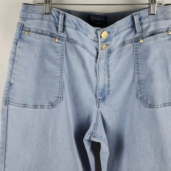 Democracy Jeans Womens 16 Ab Solution Light Wide Leg High Rise Denim (34x31)