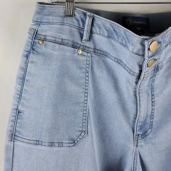 Democracy Jeans Womens 16 Ab Solution Light Wide Leg High Rise Denim (34x31)