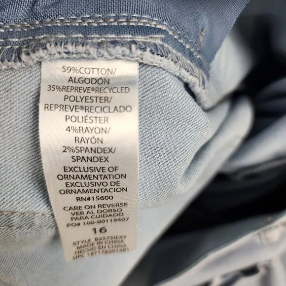 Democracy Jeans Womens 16 Ab Solution Light Wide Leg High Rise Denim (34x31)