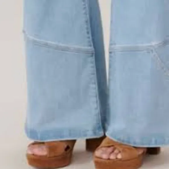 Democracy Jeans Womens 16 Ab Solution Light Wide Leg High Rise Denim (34x31)