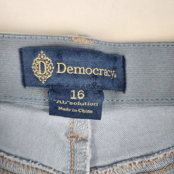 Democracy Jeans Womens 16 Ab Solution Light Wide Leg High Rise Denim (34x31)