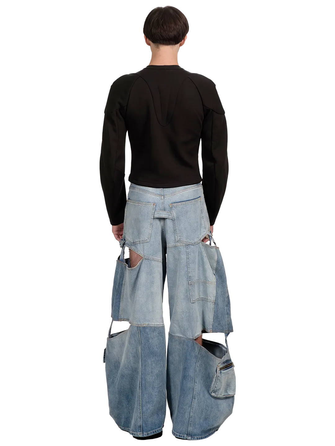 Denim Cargo Cut Out Jeans