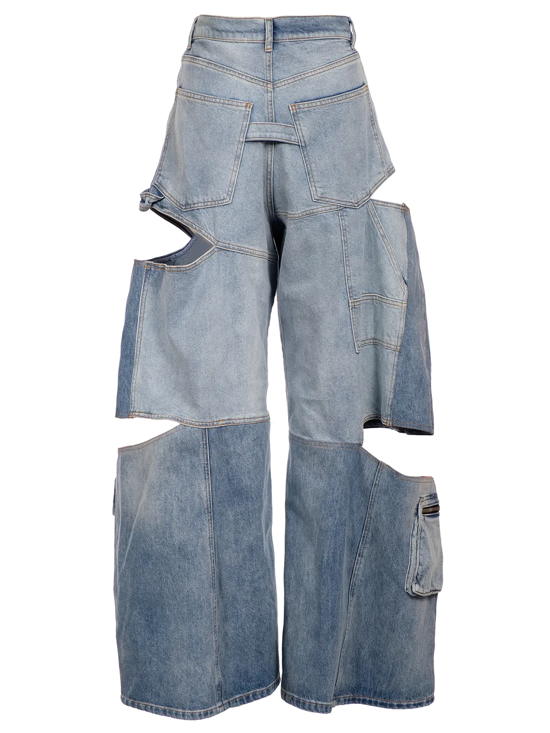 Denim Cargo Cut Out Jeans