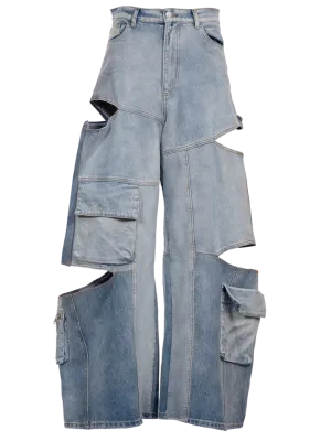 Denim Cargo Cut Out Jeans