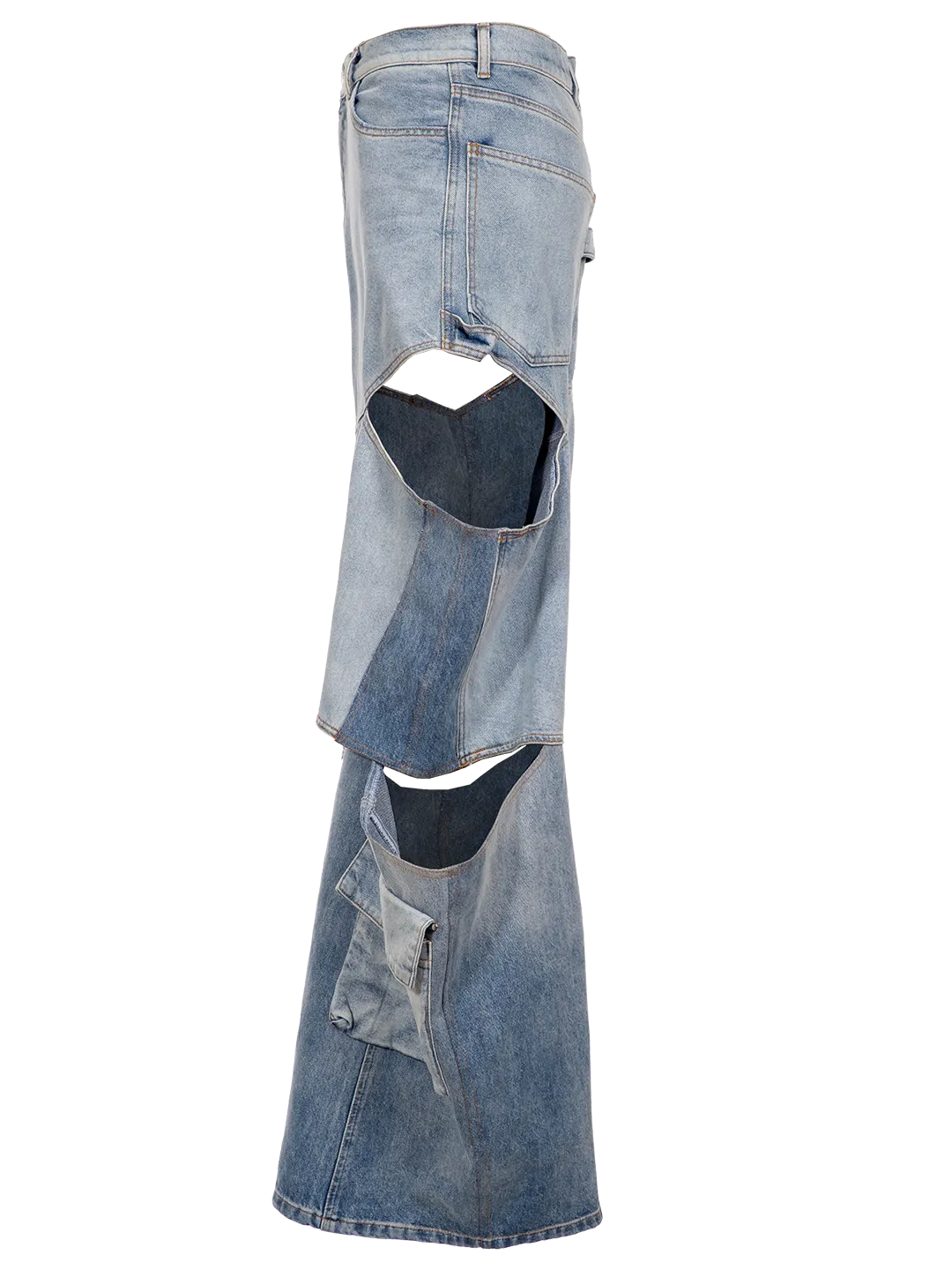 Denim Cargo Cut Out Jeans