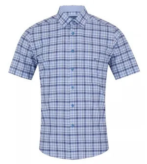DG's Drifter Ivano Short Sleeve Check Shirt Light Blue