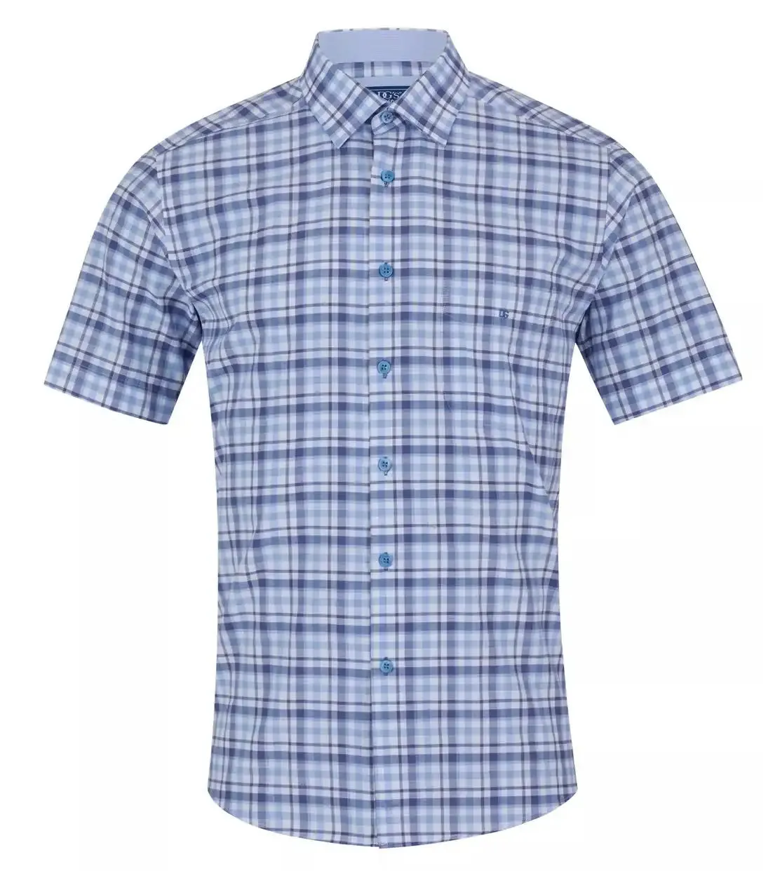 DG's Drifter Ivano Short Sleeve Check Shirt Light Blue