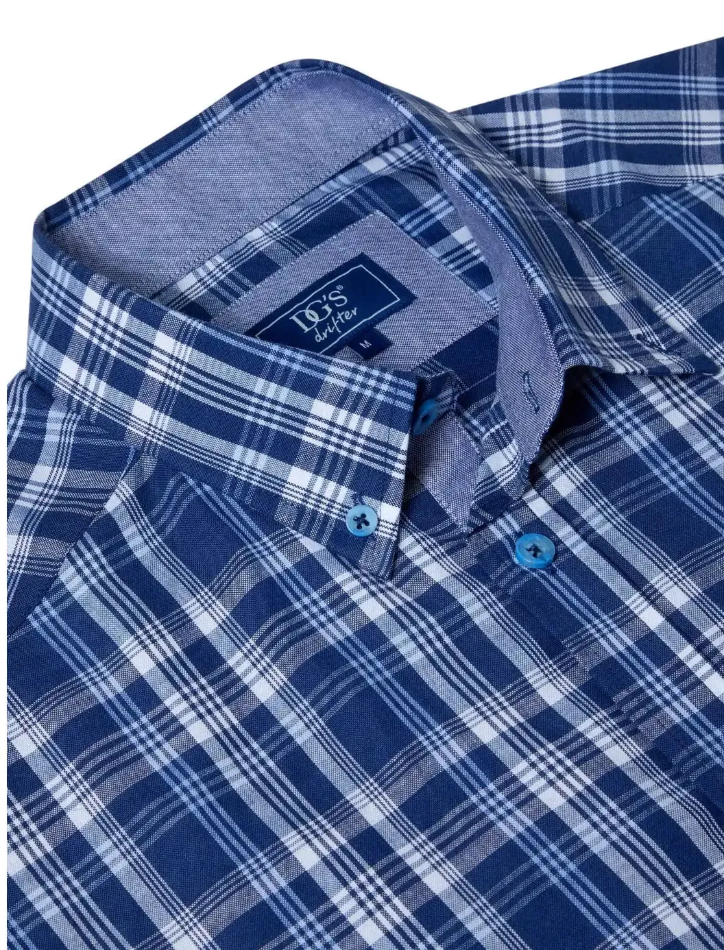 DG's Drifter Ivano Short Sleeve Check Shirt Navy