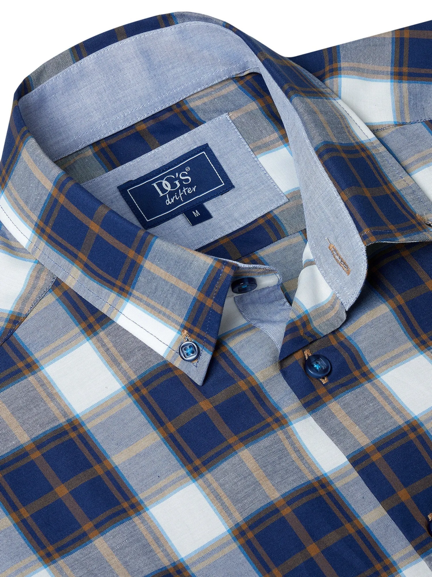 DG's Drifter Men's Short Sleeve Check Shirt Ivano 14455SS-28 Navy
