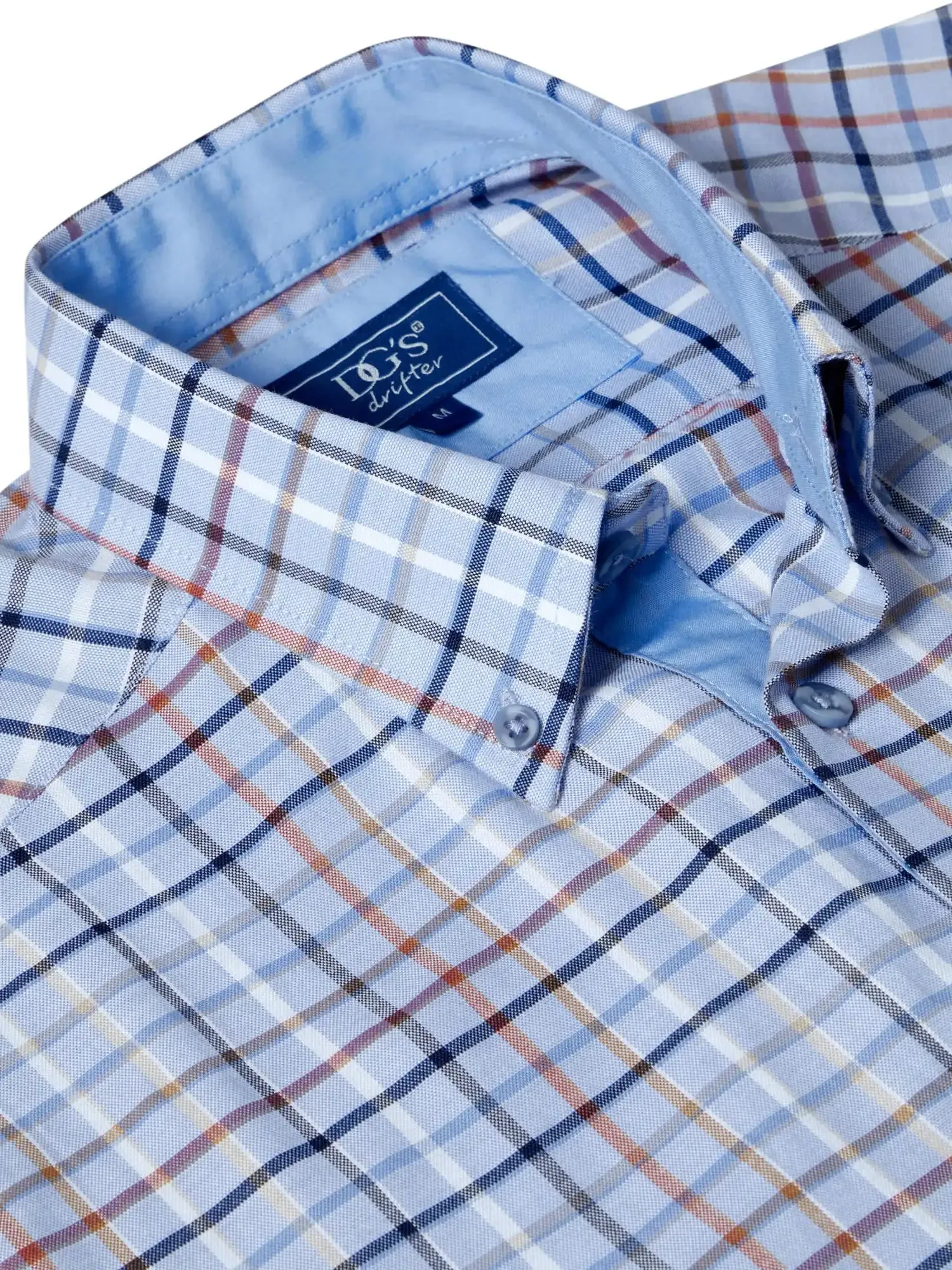 DG's Drifter Short Sleeve Shirt Light Blue Check